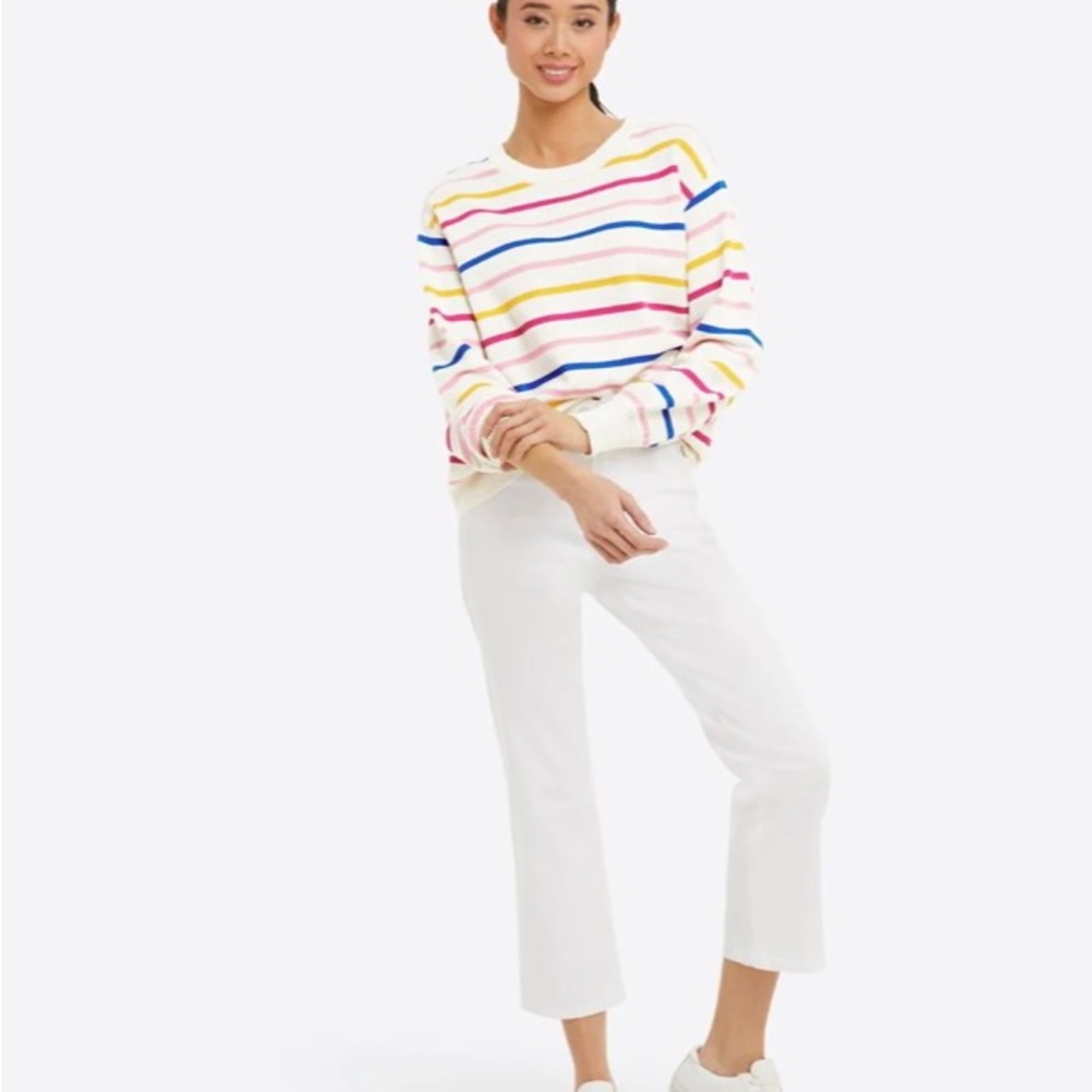 Draper James Multi Stripe Crewneck Sweater (L)